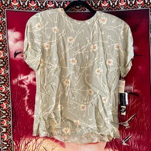 🗝️ Vintage Rena Rowan for Saville Floral Rayon Blouse • NWT Deadstock